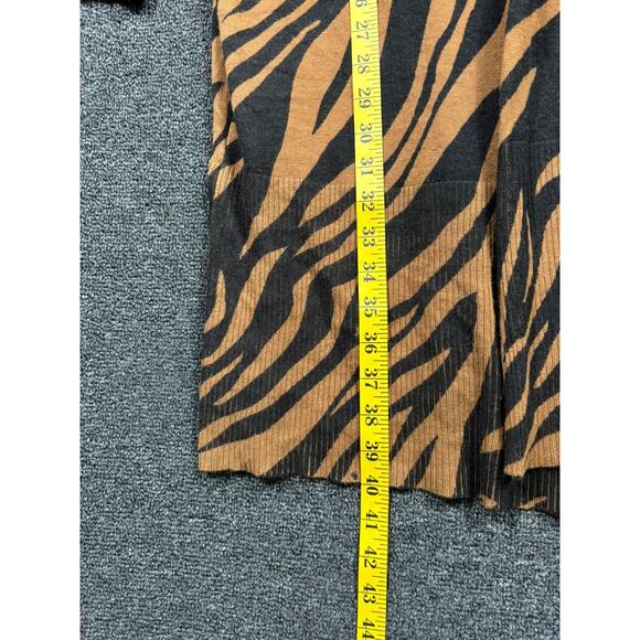 Terra & Sky Women's Plus Size Printed Open Cardigan Womens 1X Camo Coffee Zebra - Picture 7 of 8